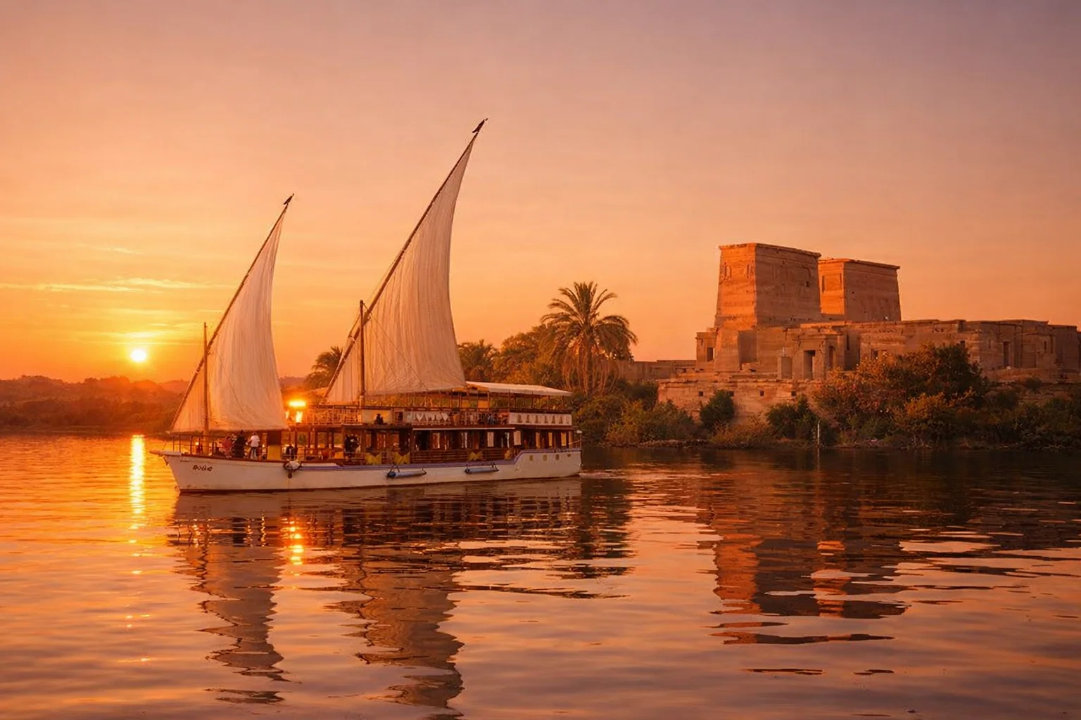 Dahabiya en el Nilo